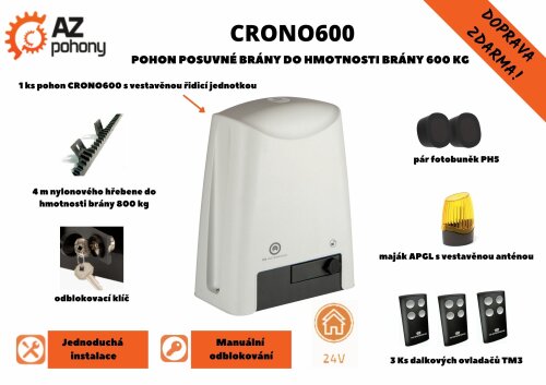 CRONO600 - pohon posuvné brány do hmotnosti brány 600 kg